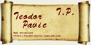 Teodor Pavić vizit kartica